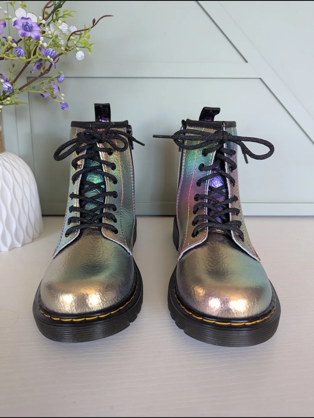 Dr. Martens Women's Iridescent Lace-Up Ankle Boots